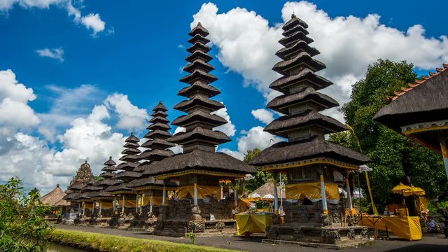 4K Timelapse of Pura Taman Ayun Temple in Bali, indonesia.