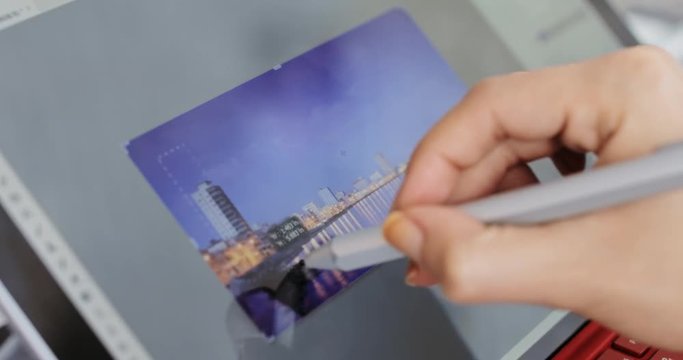 Photographer Editing Image Artist Working On Image With Computer