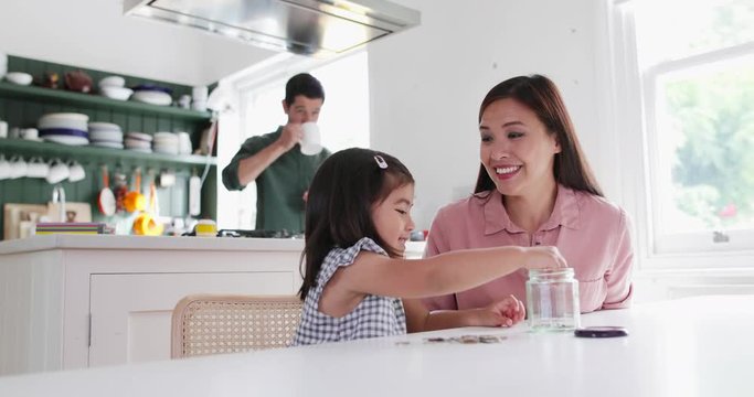 Girl saving her pocket money