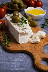 Cheese feta with olives