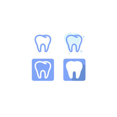 Tooth Medical blue icons used in hospital. on white background. web. Symbols. vector illustration
