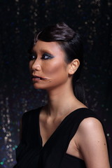 Obraz na płótnie Canvas Asian Woman after make up hair style. no retouch, fresh face