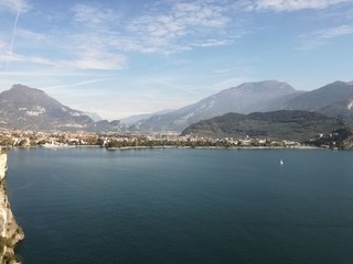 Fototapeta na wymiar Riva del Garda view from Ponale street