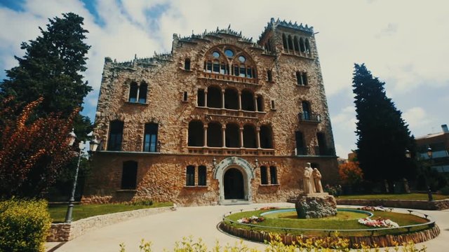 Entrance to Sanctuary of Santo Cristo in Pla de San Agustin de Igualada, Spain
