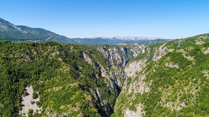 Fototapeta na wymiar Aerial view on the canyon - Durmitor mountain, Montenegro