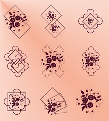 Pattern with floral elements