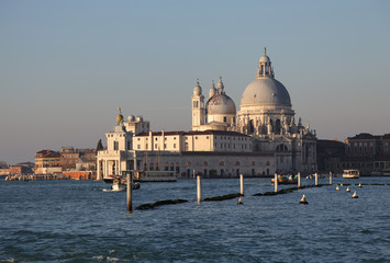 Fototapeta na wymiar ancient building in Venice Italy called Punta della Dogana and t