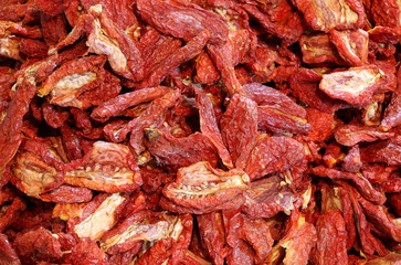 background of dried ripe tomatoes tomatoes