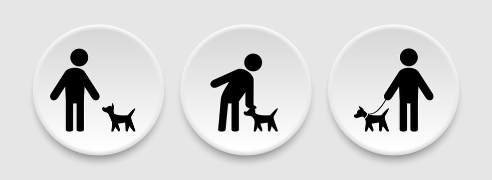 Man and dog icons