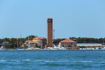 bell tower of Saint elena Island in Venice