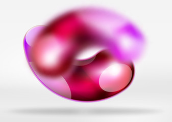 Digital techno abstract background, grey 3d space with glass curvy bubble