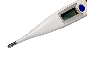 Digital medical thermometer. White isolated background.
