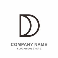 Monogram Letter D Geometric Square Circle Architecture Interior Construction Business Company Stock Vector Logo Design Template