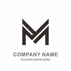 Monogram Letter M Geometric Square Architecture Interior Construction Business Company Stock Vector Logo Design Template