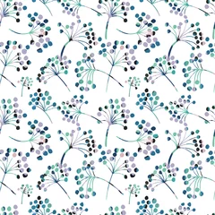 Wandaufkleber Hand drawn abstract flowers with grunge texture seamless pattern © momosama