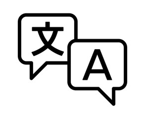 Language translation or translate service line art vector icon for apps and websites