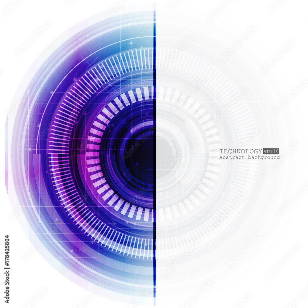 Poster abstract technology background with various technological elements. vector illustration.