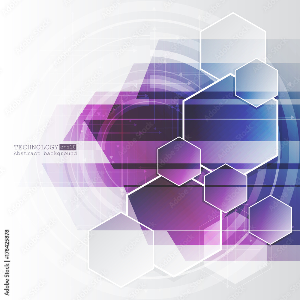 Aufkleber abstract technology background with various technological elements. vector illustration.