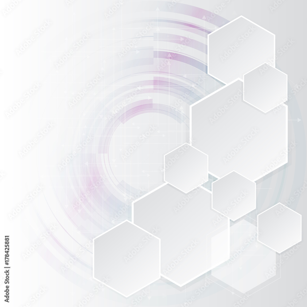 Aufkleber abstract technology background with various technological elements. vector illustration.