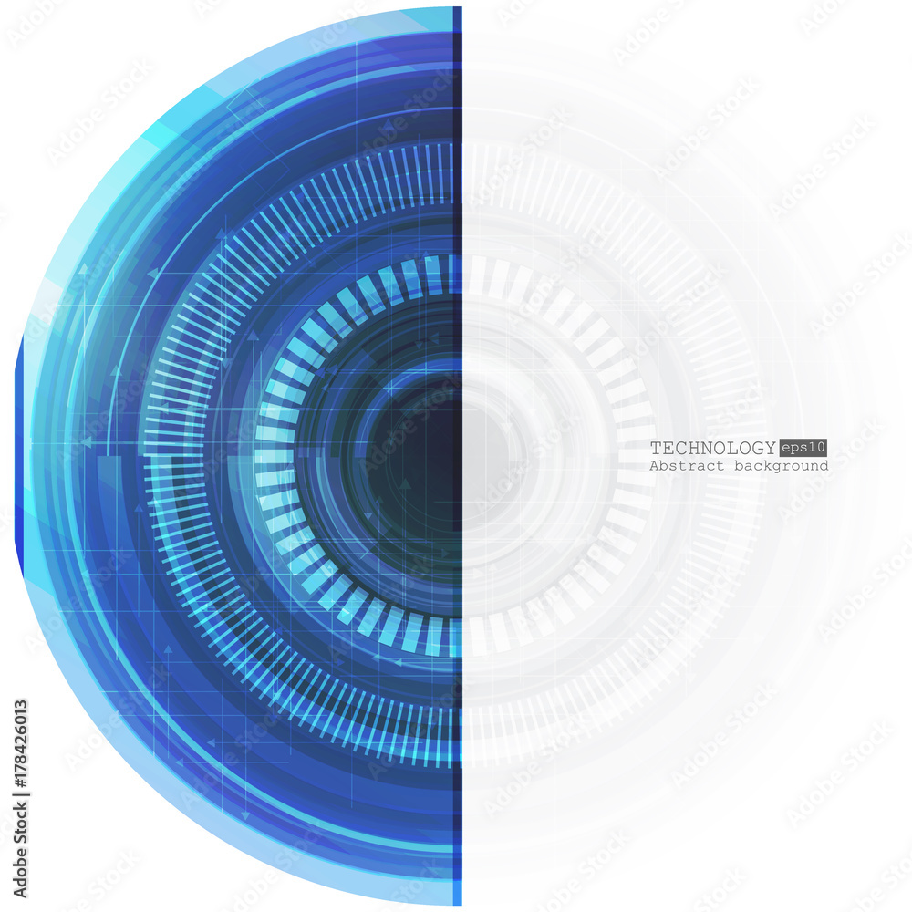 Aufkleber abstract technology background with various technological elements. vector illustration.