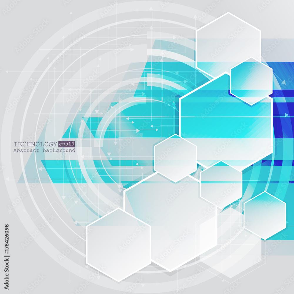 Poster abstract technology background with various technological elements. vector illustration.
