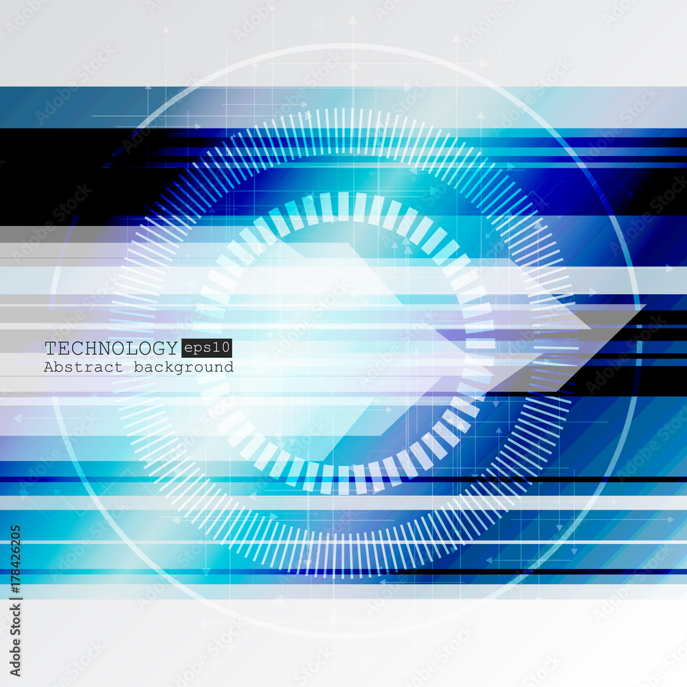 Aufkleber abstract technology background with various technological elements. vector illustration.