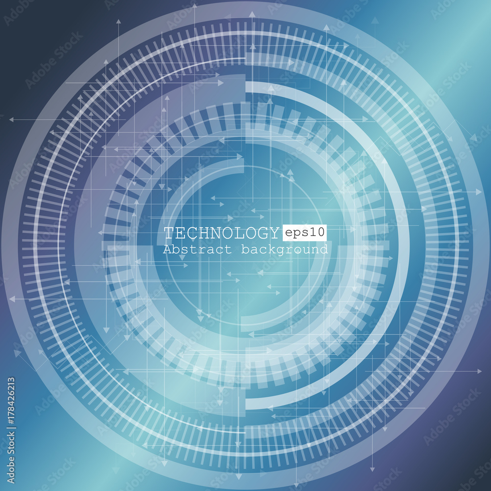 Aufkleber abstract technology background with various technological elements. vector illustration.