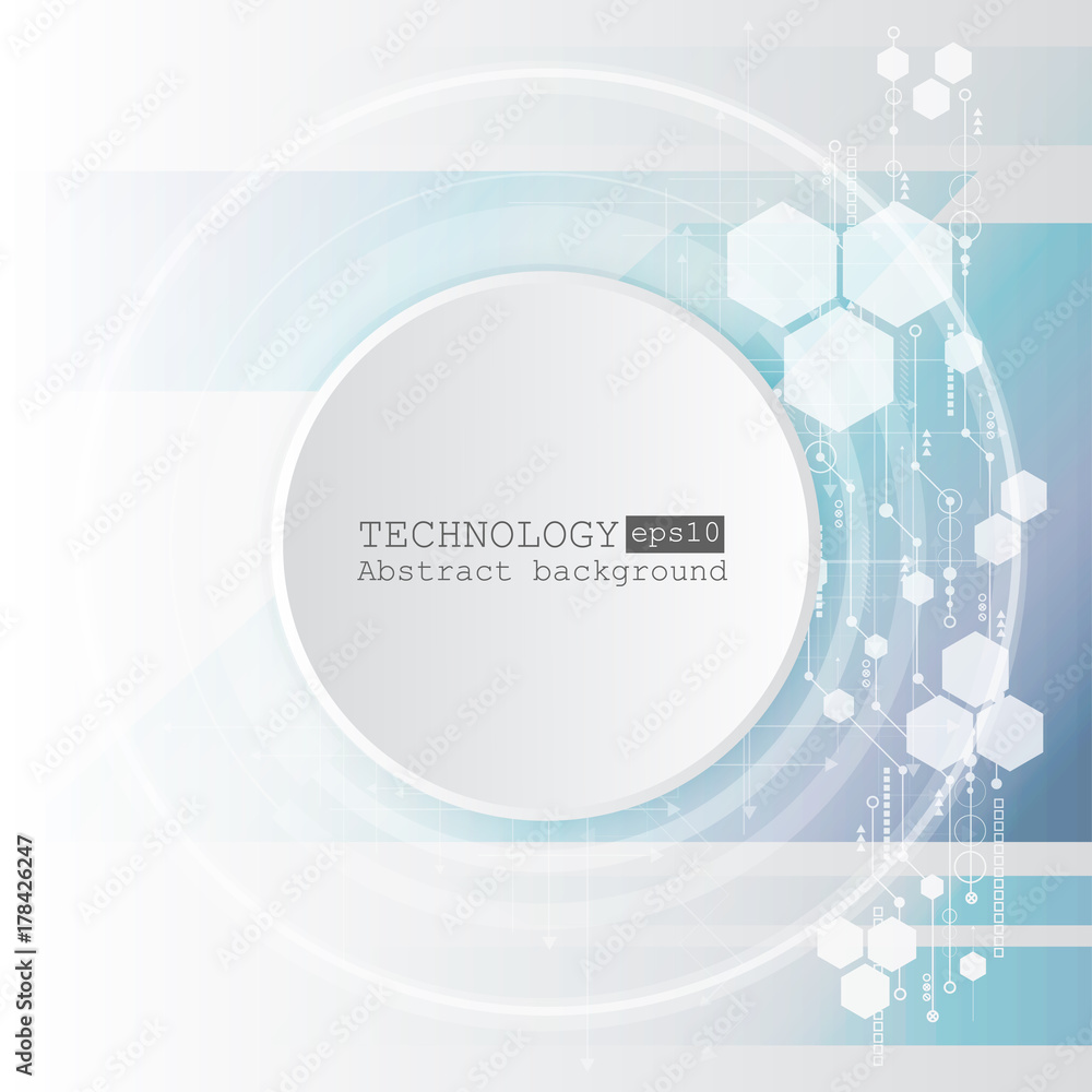 Aufkleber abstract technology background with various technological elements. vector illustration.