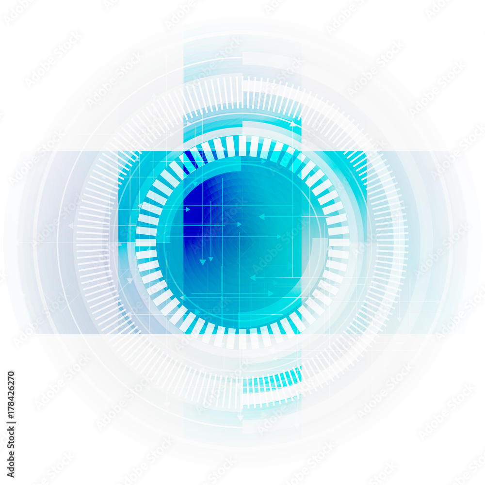 Aufkleber abstract technology background with various technological elements. vector illustration.