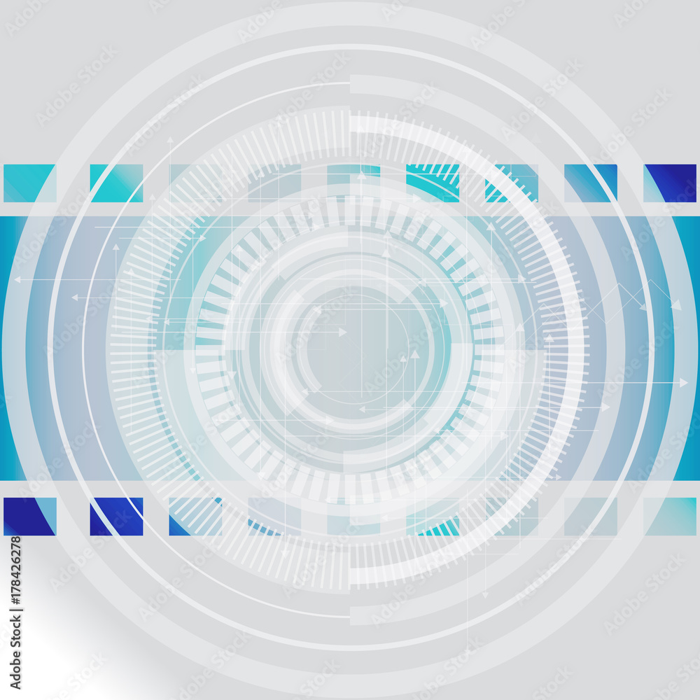 Aufkleber abstract technology background with various technological elements. vector illustration.