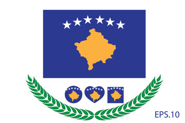 Kosovo Flag vector illustration. Kosovo Flag. National Flag of Kosovo.