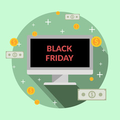 black friday sale flat concept eps 10 vector