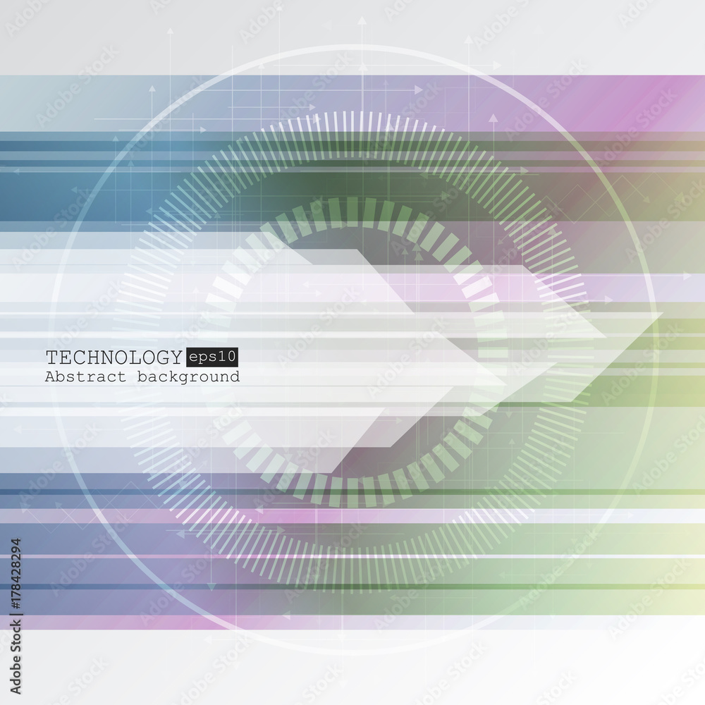 Poster abstract technology background with various technological elements. vector illustration.