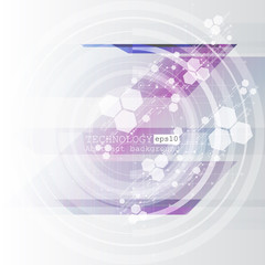 Abstract technology background with various technological elements. Vector illustration.