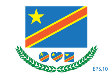Fototapeta na wymiar Official vector flag of Congo. Eps.10