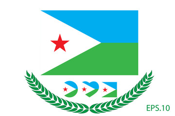 Official vector flag of Djibouti. Eps.10