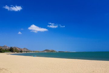 Phan Rang beach in the afternoon, Ninh Thuan, Vietnam. Ninh Thuan is famous for beautiful landscapes, majestic Cham towers and unique Cham culture