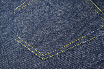 close up of Blue Jeans Pocket Denim, 100% Cotton Unsanforized Denim Red Selvage Jeans background, selective focus (detailed close-up shot)
