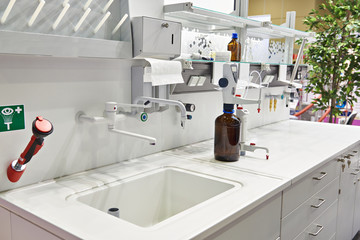 Working table in chemical laboratory