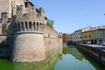 The moated castle of Rocco Santivale at Fontanellato near Parma