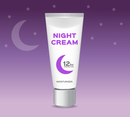 night cream tube package vector