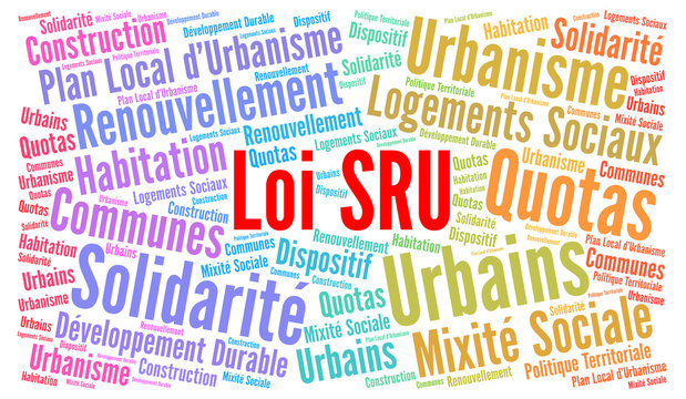 Loi SRU loi relative &agrave; la solidarit&eacute; et au renouvellement urbains nuage de mots 