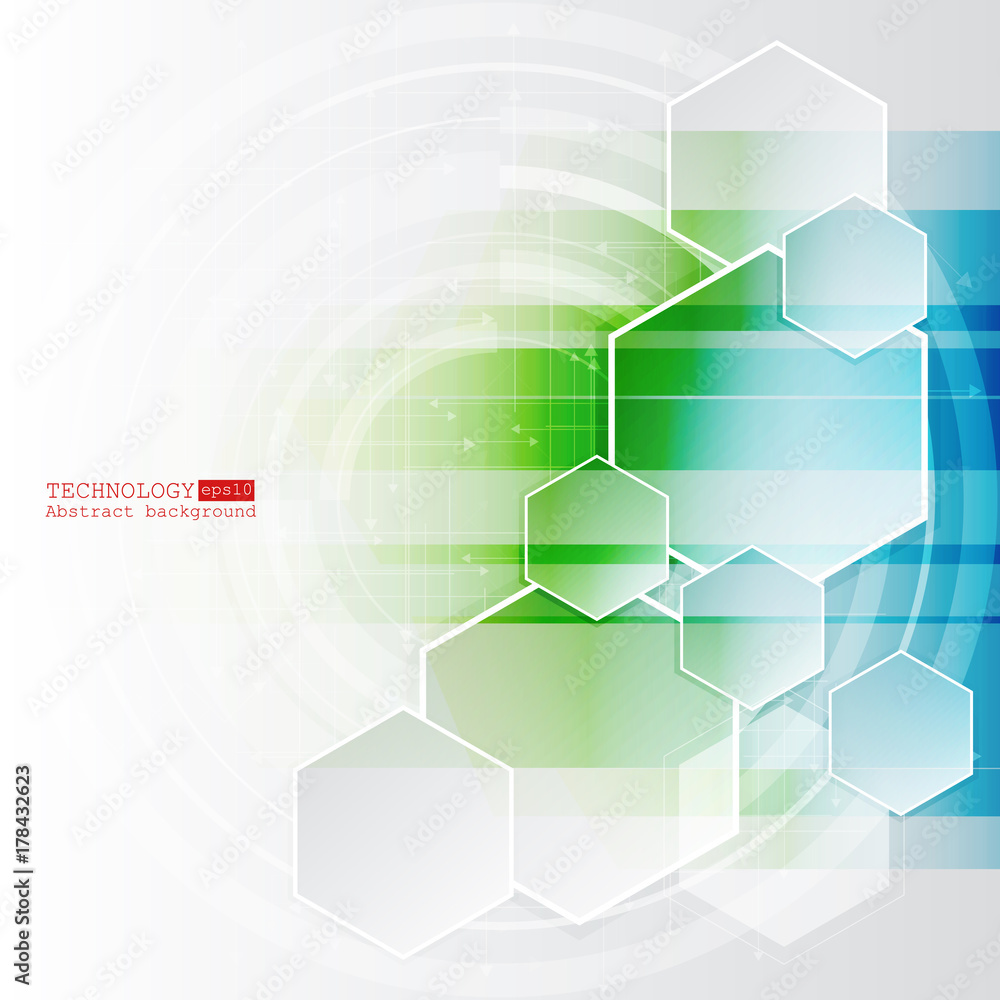Aufkleber abstract technology background with various technological elements. vector illustration.