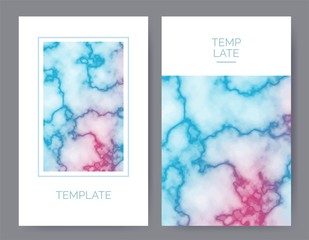Set of modern abstract backgrounds with marble texture for brochure, poster design. Vector illustration