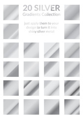 20 realistic metal Silver gradient easy to apply templates