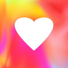 Mobile application like heart shape sign over smooth color halftone background