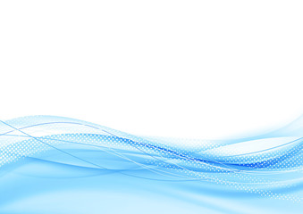 Light blue swoosh border elegant waves flow graphic background