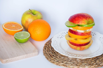 Fruit Burger / healthy food concept


