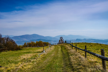 Ukrainian Carpathian Mountains in the autumn season