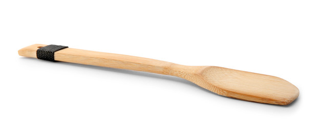 Wooden spatula on white background